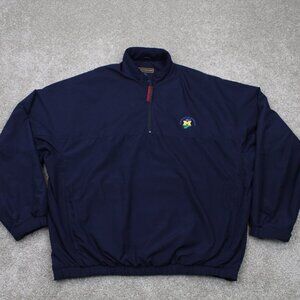 Michigan Golf Rain Jacket Adult Large Blue Sun Mountain Sports 1/4 Zip L/S Coat
